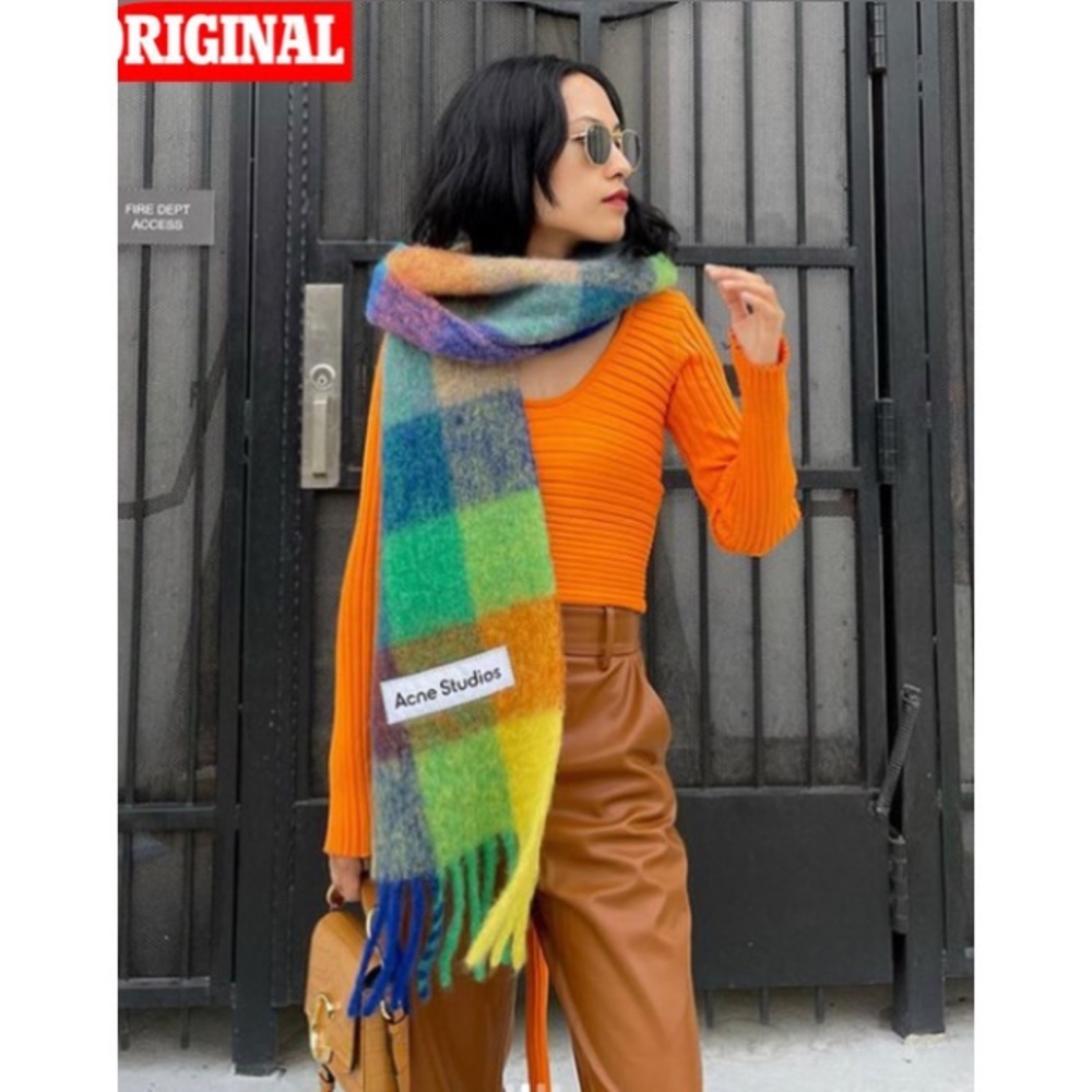 Acne Studios Multicolor Plaid Scarf